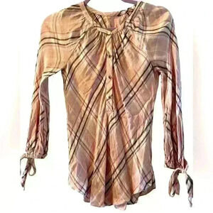 White House Black Market Flannel Blouse